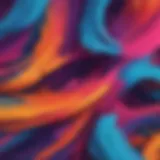 Abstract brush strokes in vibrant hues