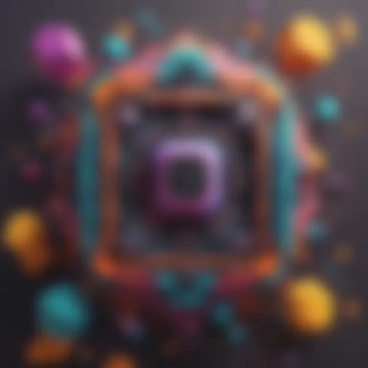 Abstract color transformation with geometric shapes