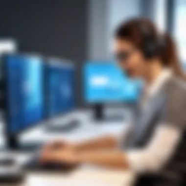 Customer support representative assisting a user
