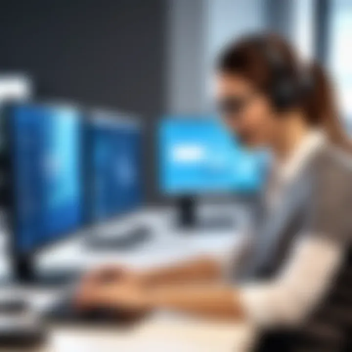 Customer support representative assisting a user