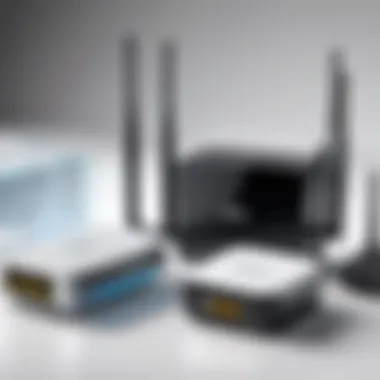 Diagram showing different types of wifi range extenders.