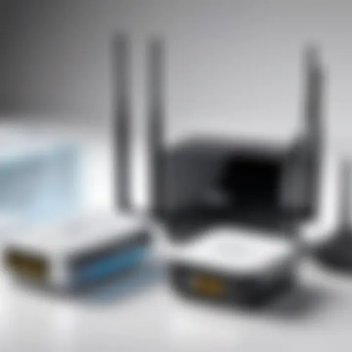 Diagram showing different types of wifi range extenders.