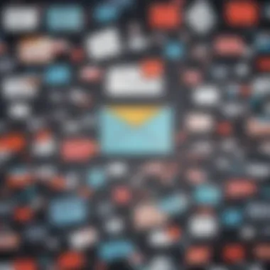 Abstract geometric shapes symbolizing the functionality of fake temporary email services