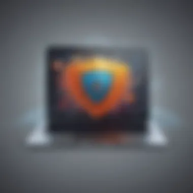 Cybersecurity in Fake Temporary Email Services Cybersecurity lock and shield emblematic of security implications in fake temporary email services