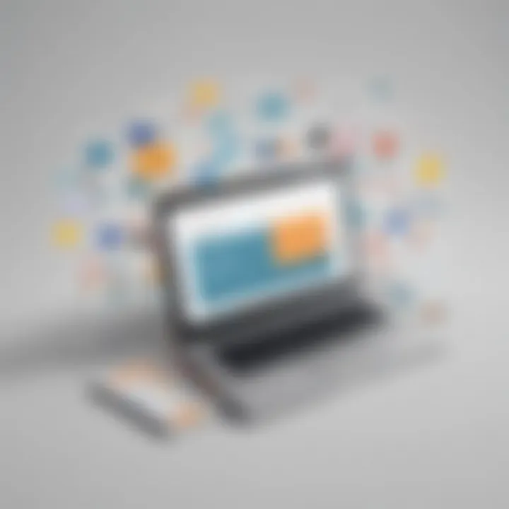 Digital applications interface showcasing diverse uses of fake temporary email services