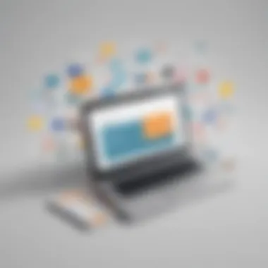 Applications of Fake Temporary Email Services Digital applications interface showcasing diverse uses of fake temporary email services