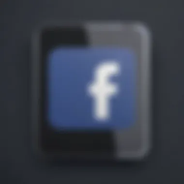 Facebook App Icon Displayed on Digital Device Illustration of Facebook app icon on a digital device