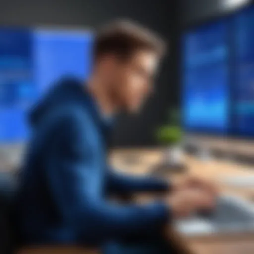 Conceptual illustration of a focused individual preparing for a Coinbase interview