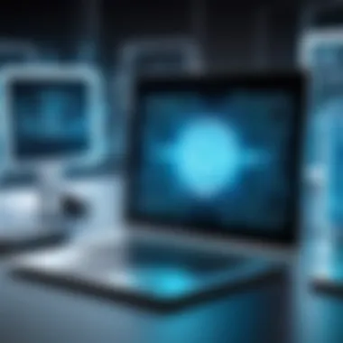 Future Trends in Authentication Security A futuristic representation of emerging security trends in authentication computing.