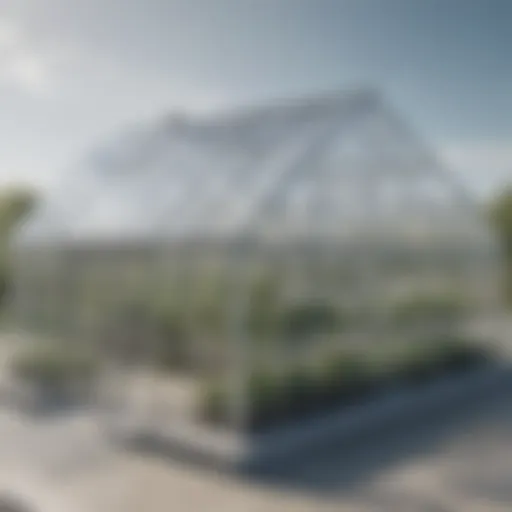 Greenhouse structure with transparent walls and roof