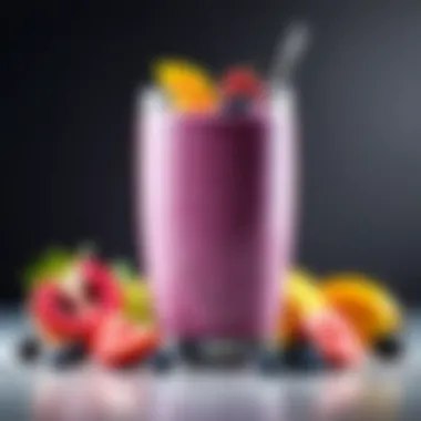 A vibrant smoothie topped with chia seeds and fruits