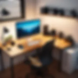 Freelancing workspace setup with tech equipment
