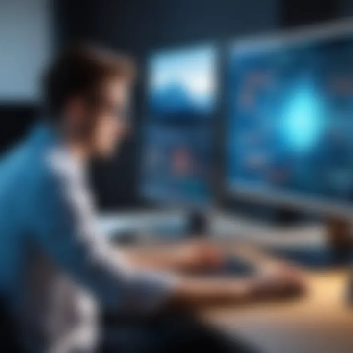 A developer engaging with a complex coding project