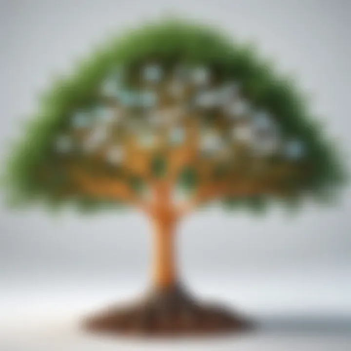 Visual representation of a link tree structure