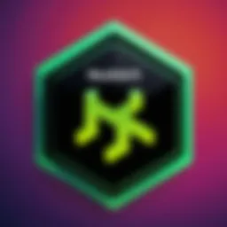 Node.js logo with vibrant background