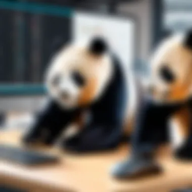 Illustration of Pandas library in action for data handling