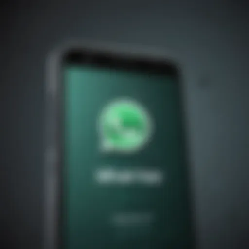 Smartphone displaying WhatsApp logo