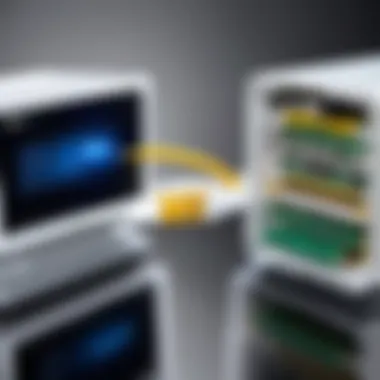 Installation Comparison of DSL and Fiber Internet Illustration depicting the installation process of DSL and Fiber.