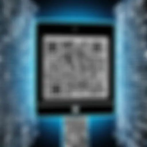 A digital display showcasing various QR codes leading to different links.