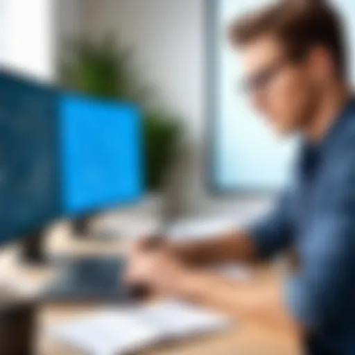 A candidate focused on a written test in a tech interview setting.