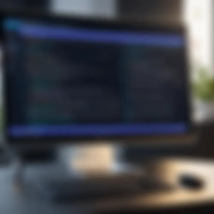 Sample questions displayed on a computer screen during a mock interview.