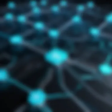 Interconnected IP Addresses Visualization of IP addresses connecting various nodes