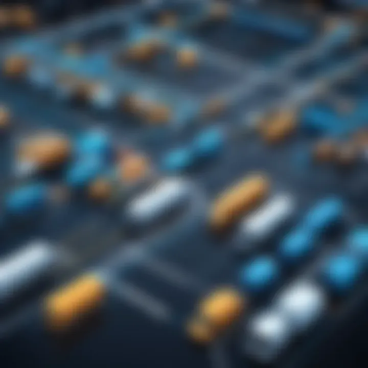 A network of digital connections showcasing the integration of technologies in logistics.