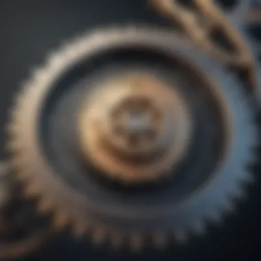 Equations as Interconnected Gears Abstract illustration of equations as interconnected gears working in harmony