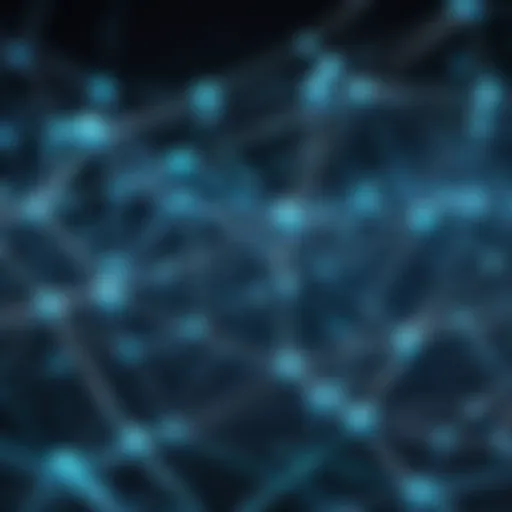 Abstract network structure with interconnected nodes