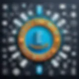 A vibrant illustration of Amazon's logo surrounded by technology icons.
