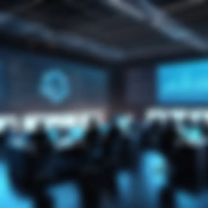 Illustration of individuals engaged in AWS training programs