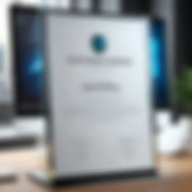 A certificate on a desk symbolizing achievement.