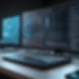 A digital interface showcasing the dark web environment with various links and sites