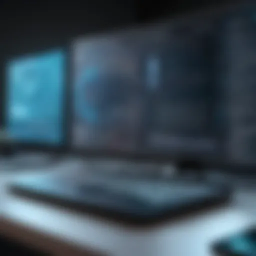 A digital interface showcasing the dark web environment with various links and sites
