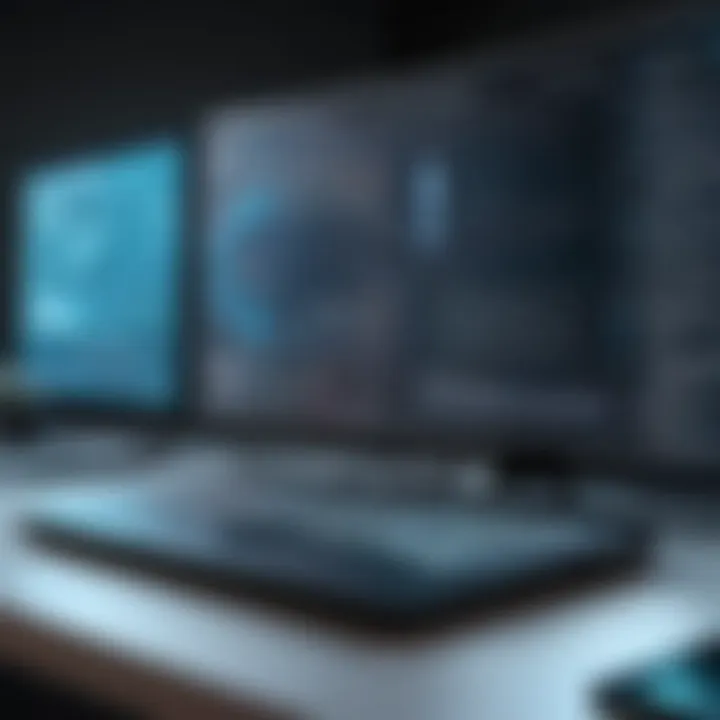A digital interface showcasing the dark web environment with various links and sites
