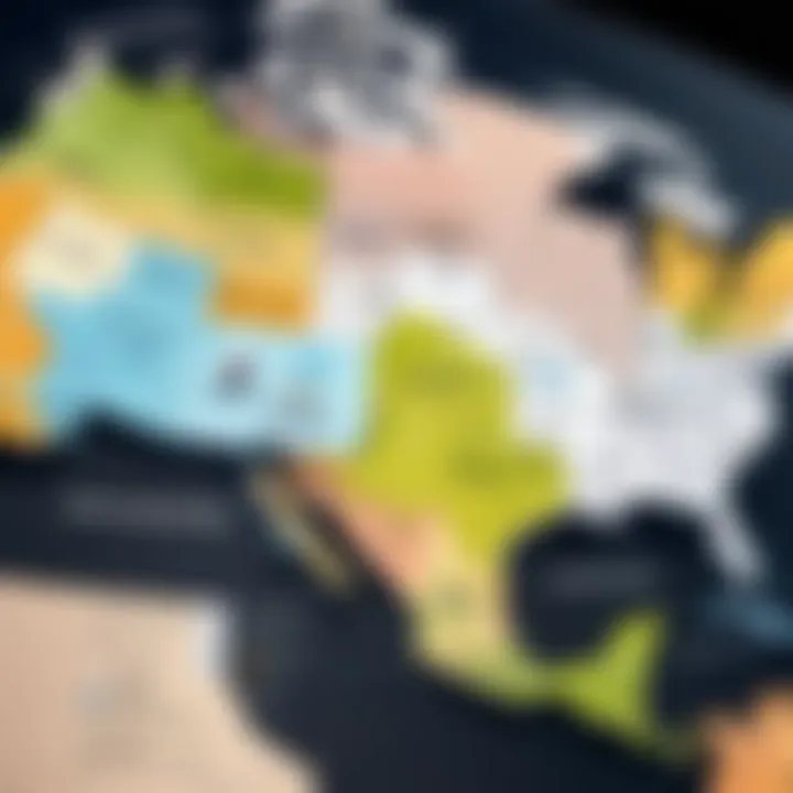 Map highlighting geographic influence on salaries