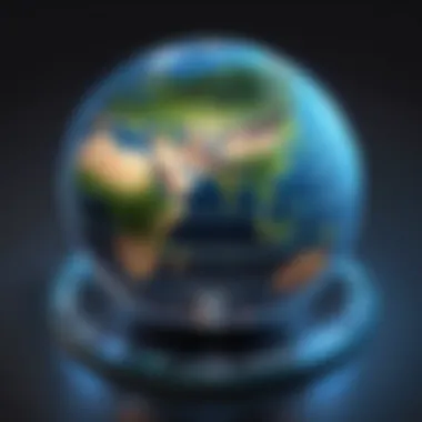 Illustration of a futuristic digital globe representing online presence