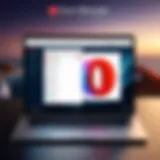 A detailed view of the Opera browser user interface showcasing its sleek design and features.