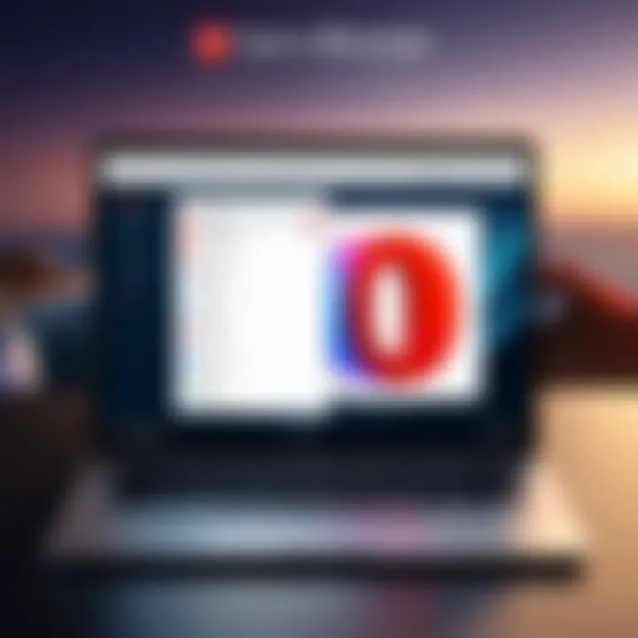 A detailed view of the Opera browser user interface showcasing its sleek design and features.