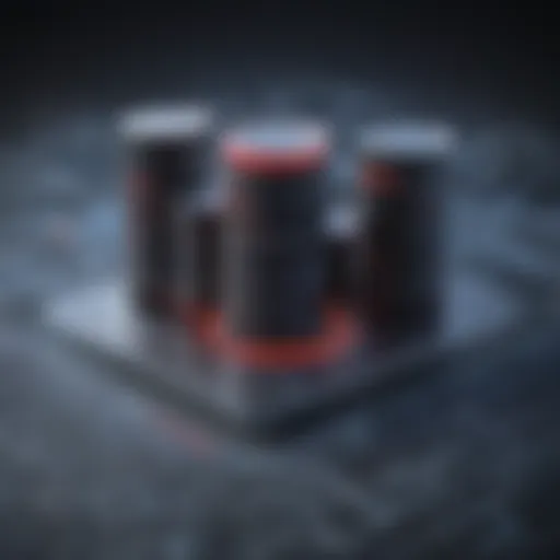 Illustration showcasing Oracle database in a futuristic digital landscape