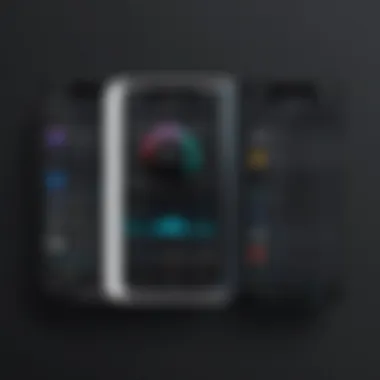 Elegant dark theme interface of a premium audio player app