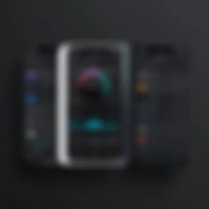 Elegant dark theme interface of a premium audio player app