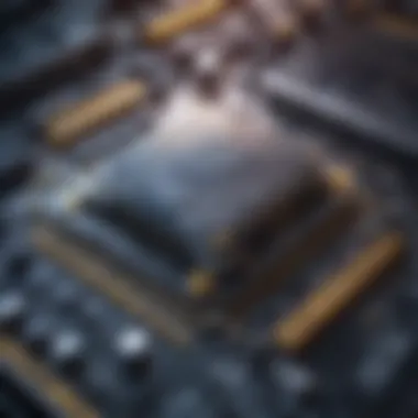 Silicon Brain in Action Processor chip analyzing and processing data
