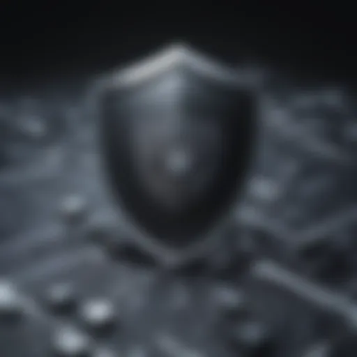 Illustration depicting a shield symbolizing network security