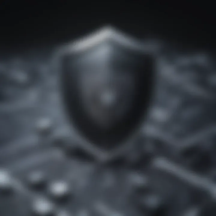 Illustration depicting a shield symbolizing network security