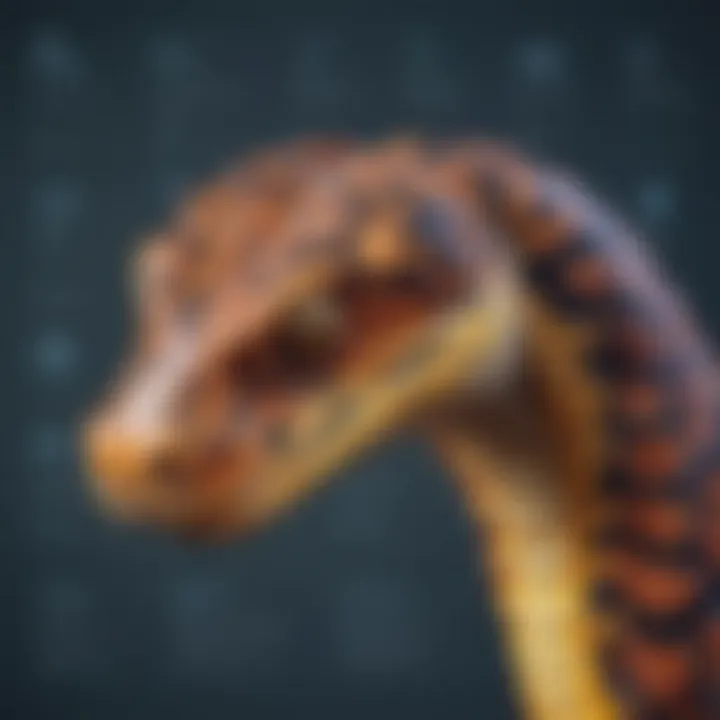 Python programming language symbolized by a snake