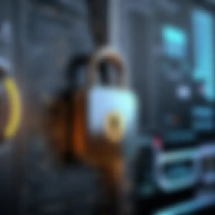 Secure connection symbol with lock
