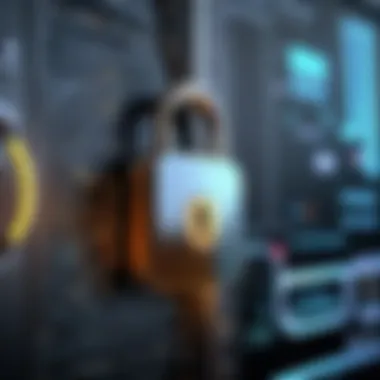 Security in Remote Connections Secure connection symbol with lock