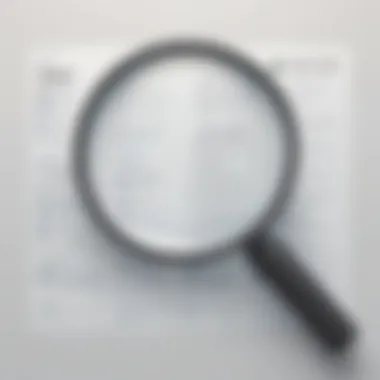 Resume Analysis with Magnifying Glass Magnifying glass analyzing resume details