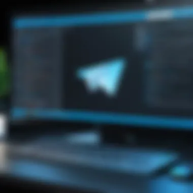 Artistic Display of Seamless Messaging on Telegram Messenger for PC Artistic depiction of seamless messaging experience using Telegram Messenger on PC